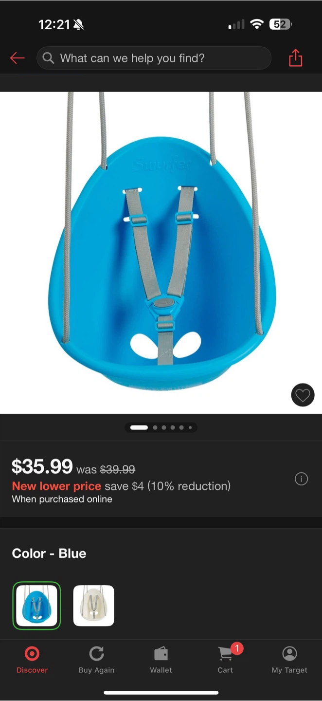 Flybar Swurfer Coconut Toddler Swing - Blue