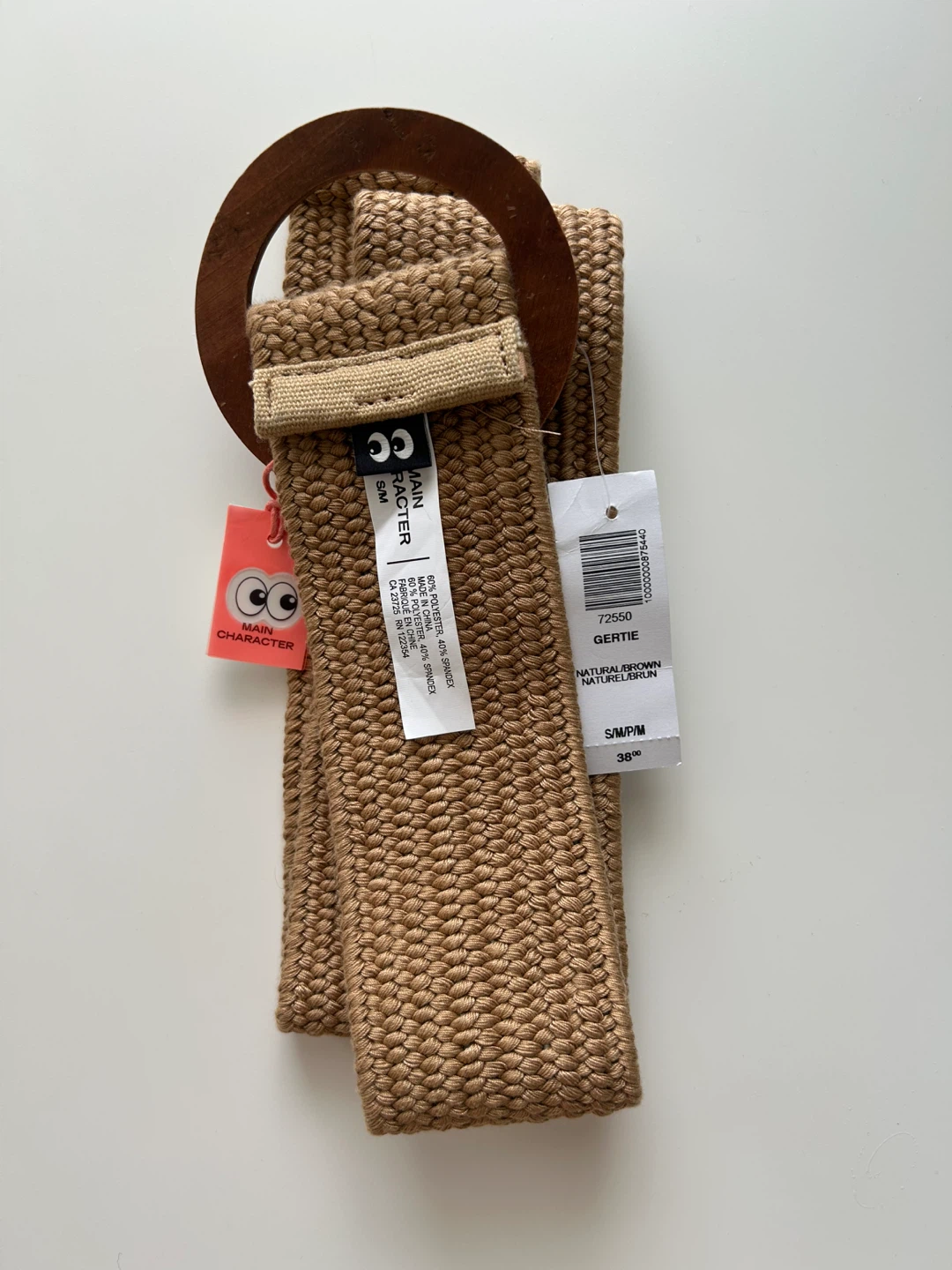 Main Character Gertie Belt - Natural Brown Aritzia NEW - photo 2