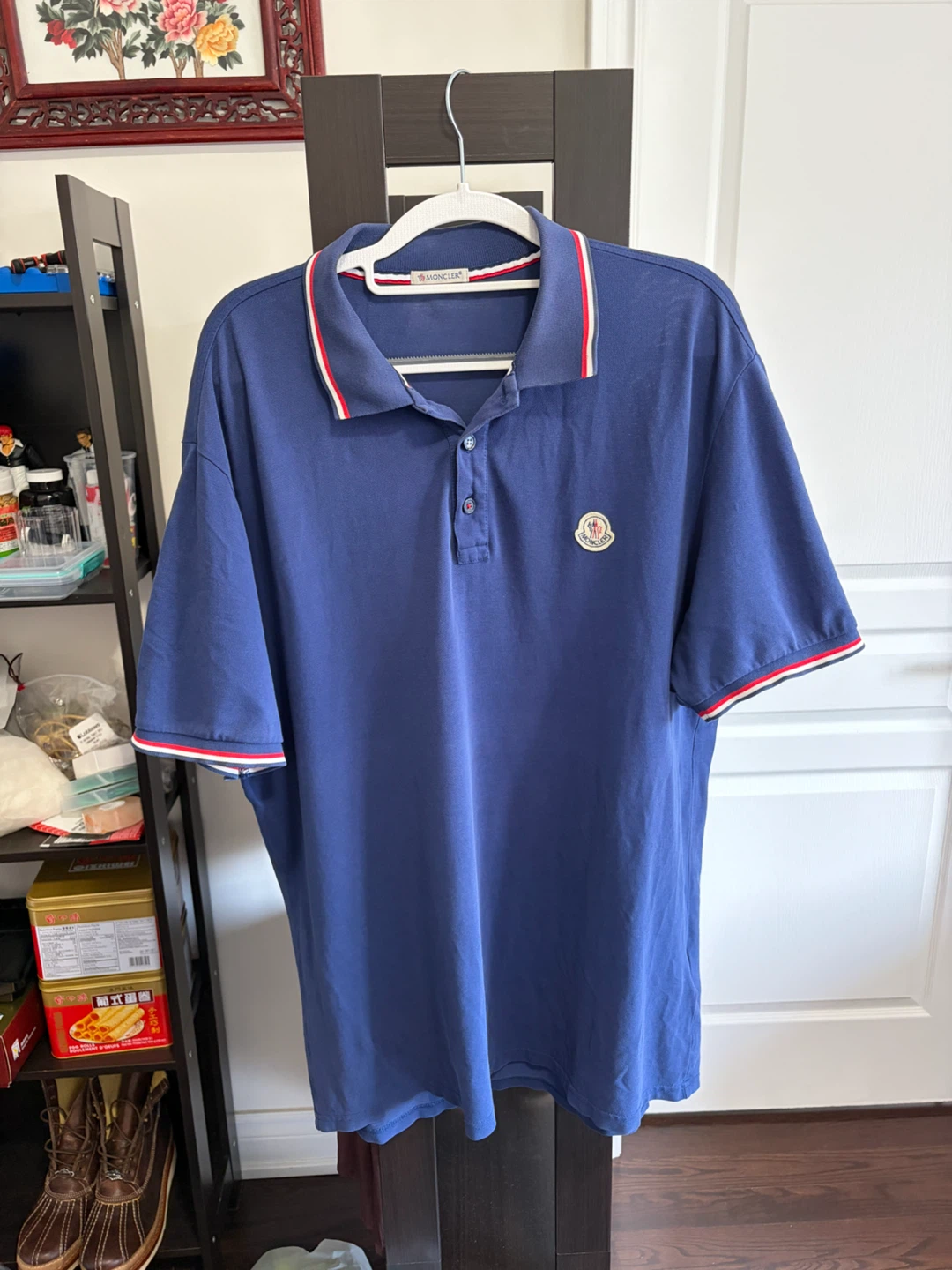 Moncler Blue Polo Shirt XXL