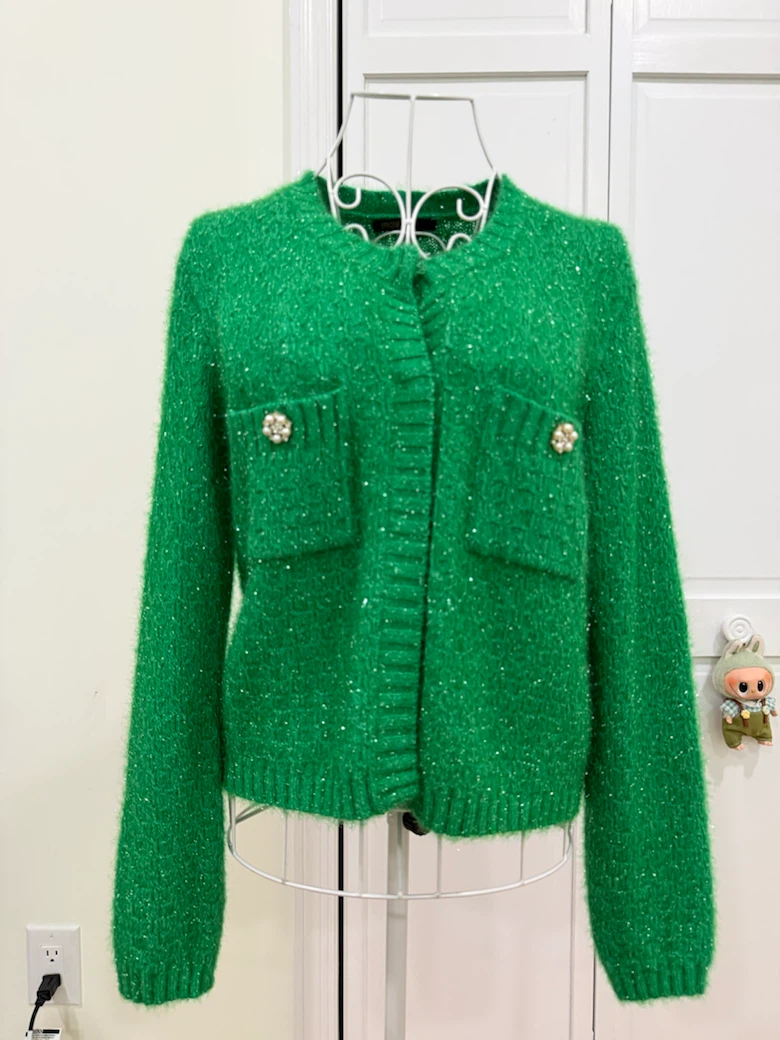 Sparkly Green Cardigan