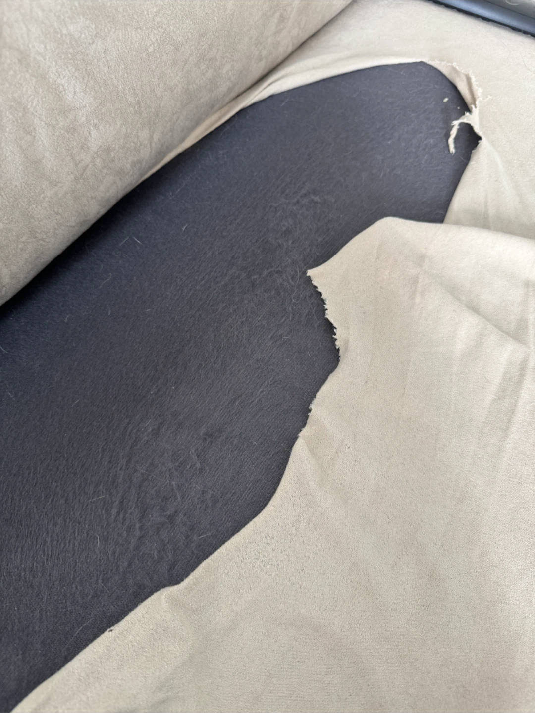 Loveseat Couch with Beige Blanket - photo 4