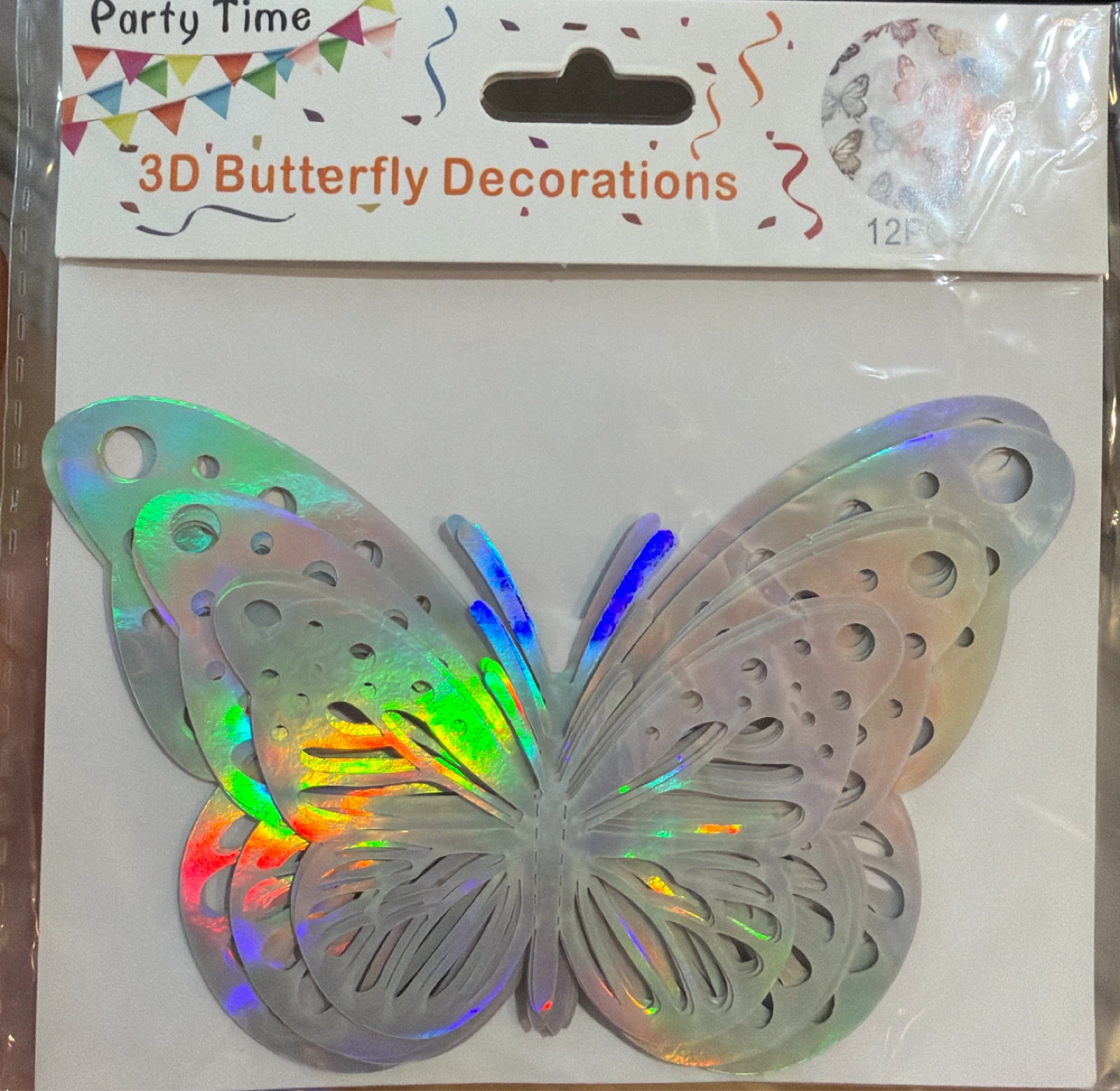 Party Time 3D Butterfly Decorations (12 Pieces)
