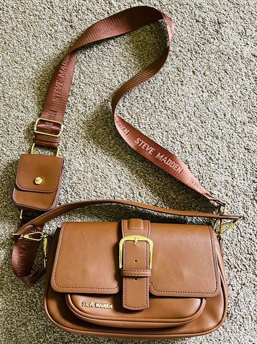 Steve Madden Brown Shoulder Bag with Detachable Pouch