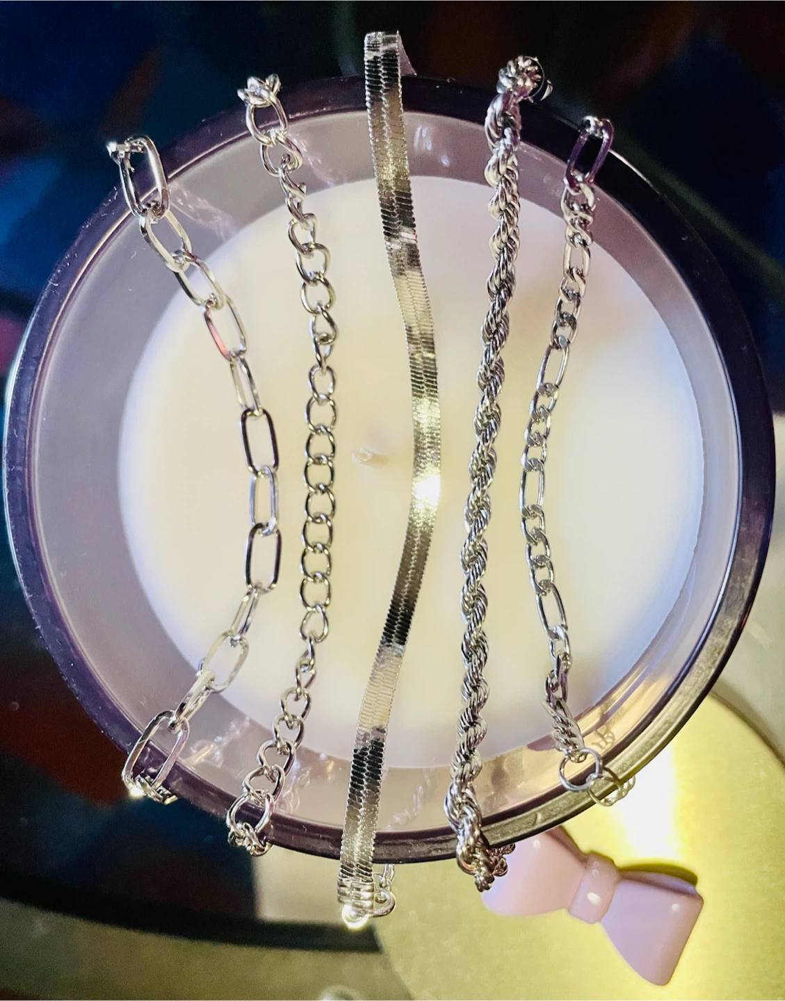 Assorted Silver-Tone Chain Bracelets