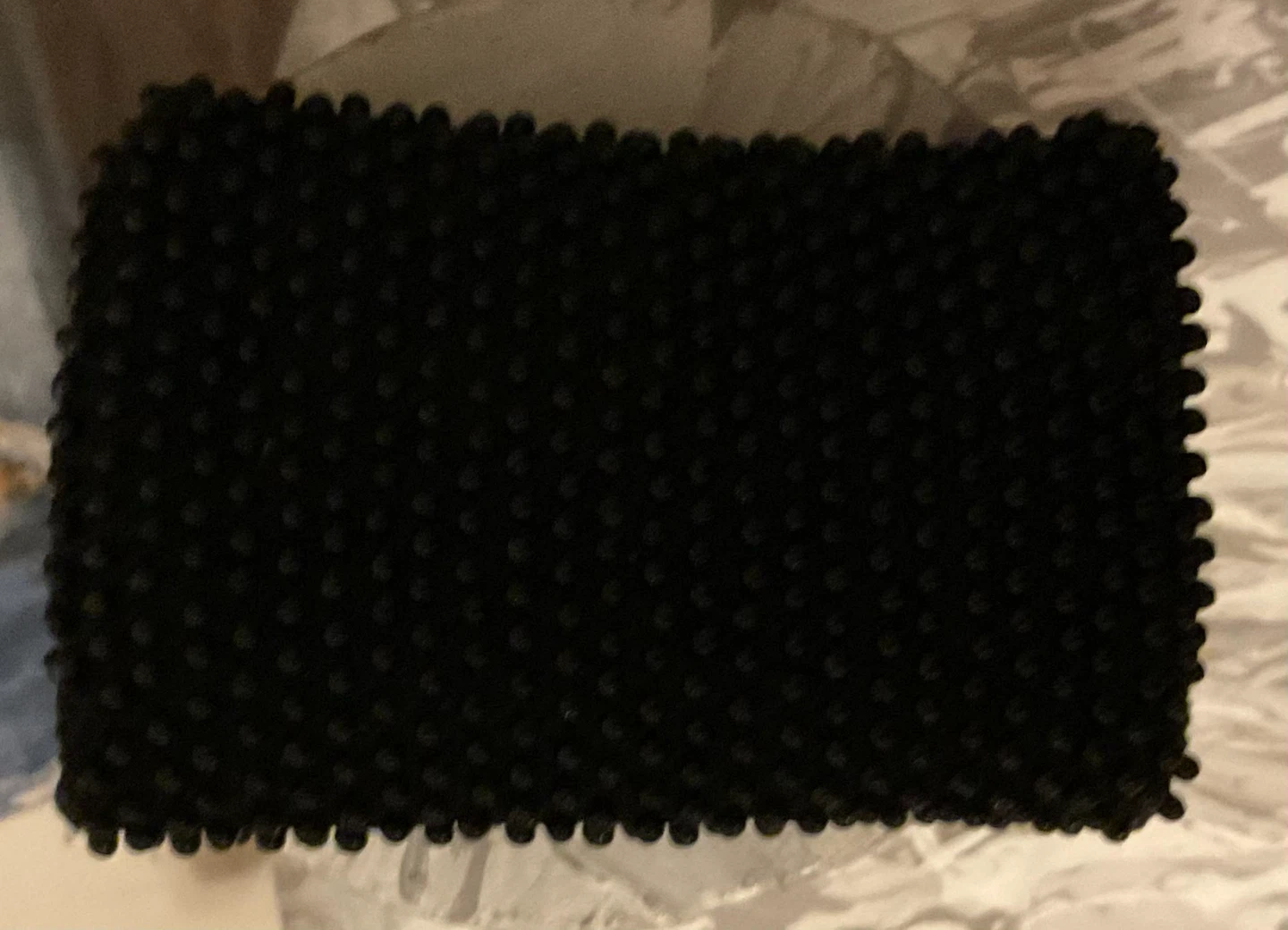 Vintage 1950s Style Little Black Beaded Purse / Lipstick Holder - photo 5