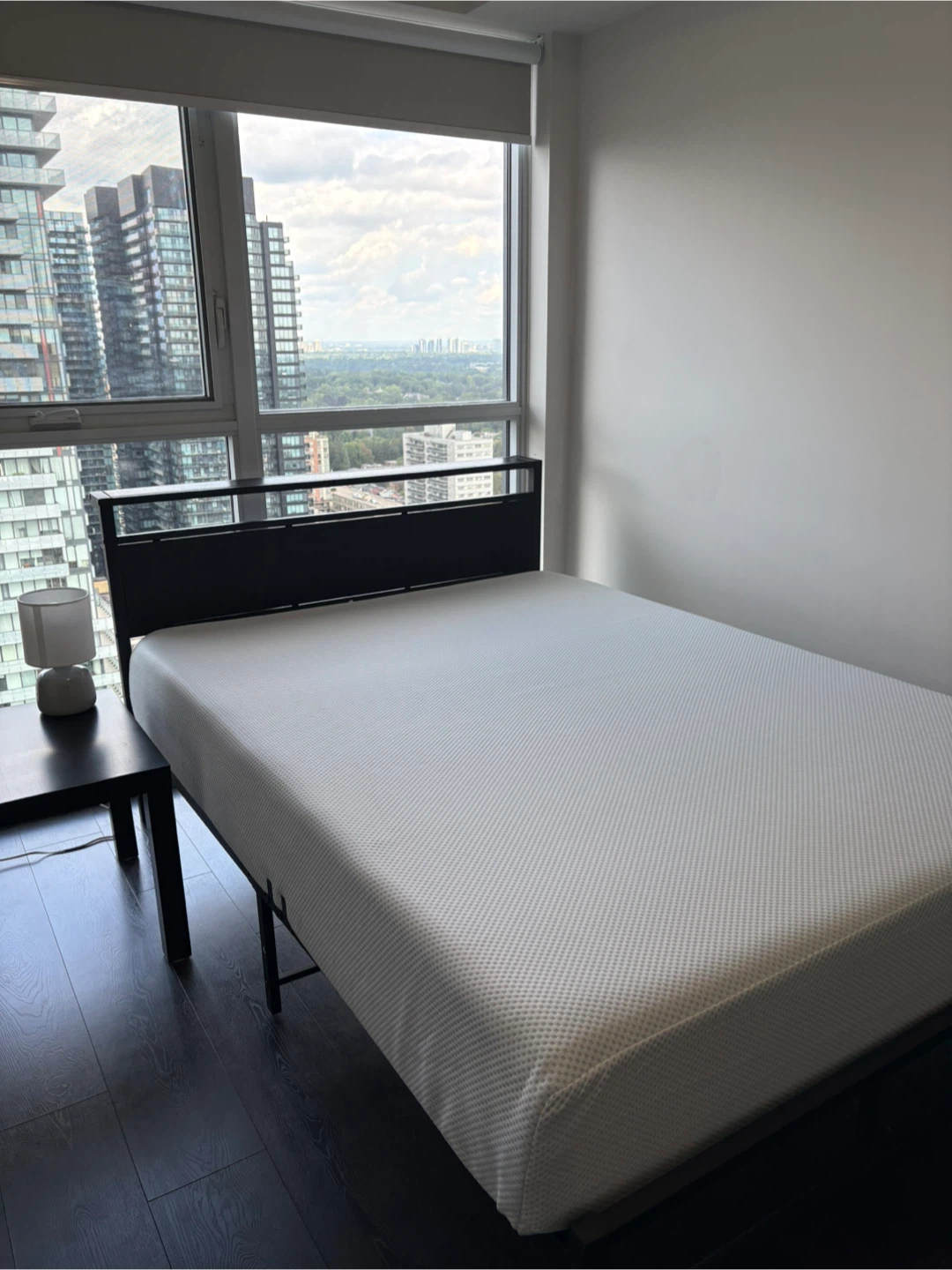 Black Double Bed Frame and Mattress