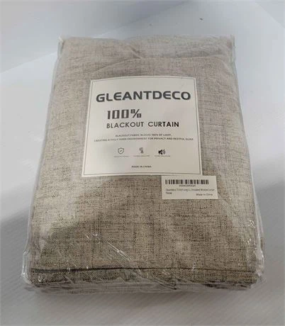 Gleantdeco 100% Blackout Curtain Panels 2pc, Linen Beige - photo 2