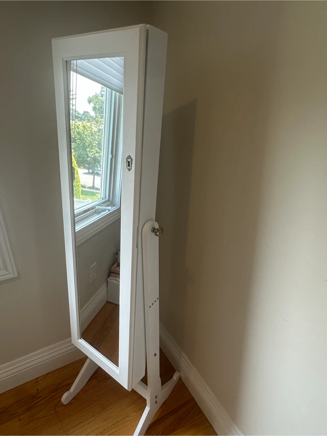 White Jewelry Armoire with Full Length Mirror - photo 4