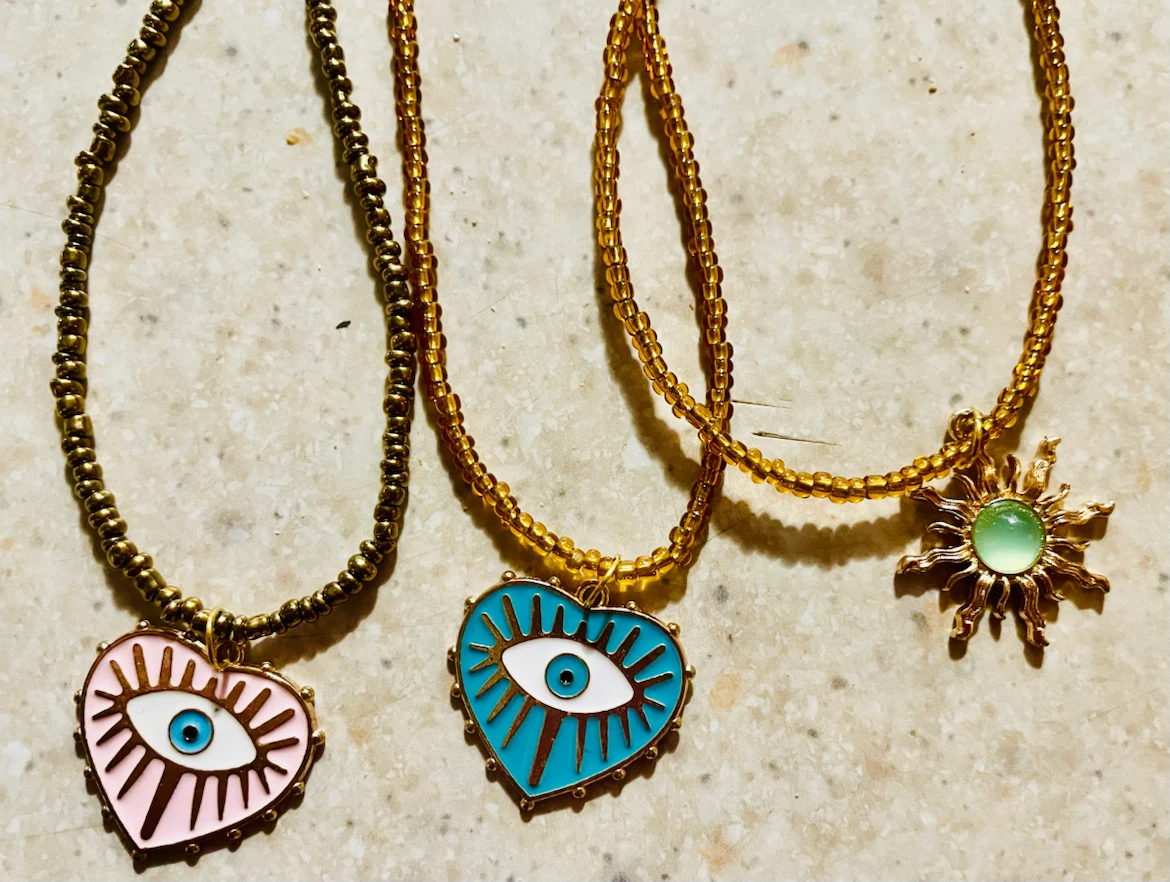 Beaded Necklaces with Evil Eye & Sun Pendants