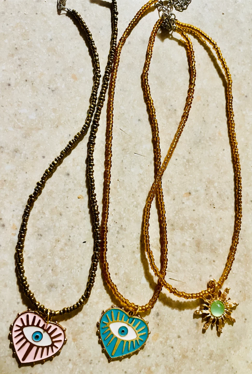 Beaded Necklaces with Evil Eye & Sun Pendants - photo 2