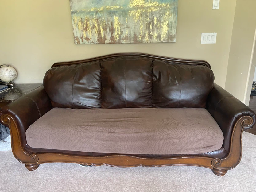 Selling set of sofa, loveseat, two tables and sofa covers - photo 2
