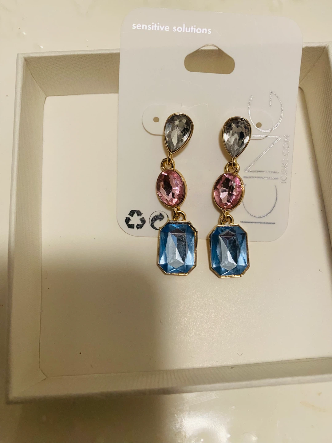 New (unused) ICING Triple Gem Drop Earrings