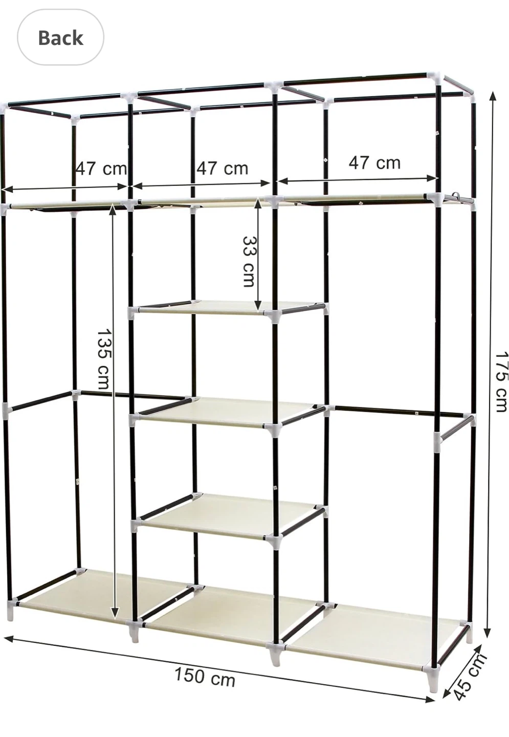Fabric Wardrobe Closet x2 - photo 3