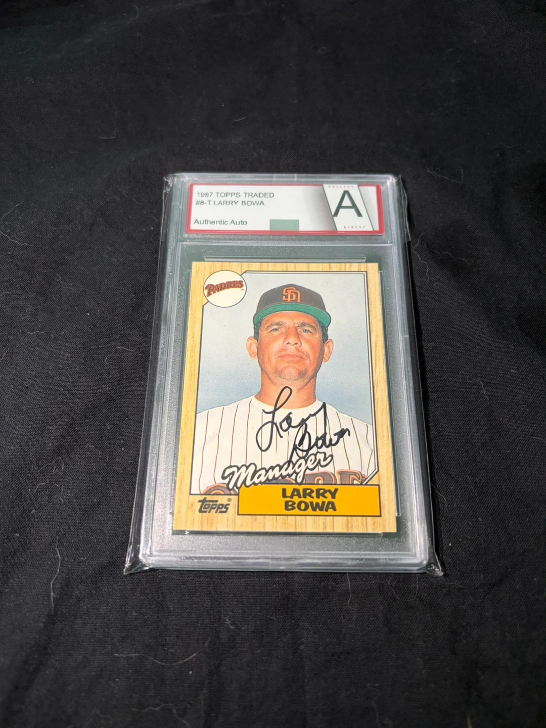 1987 Topps Traded Larry Bowa Authentic Auto Baseball Card