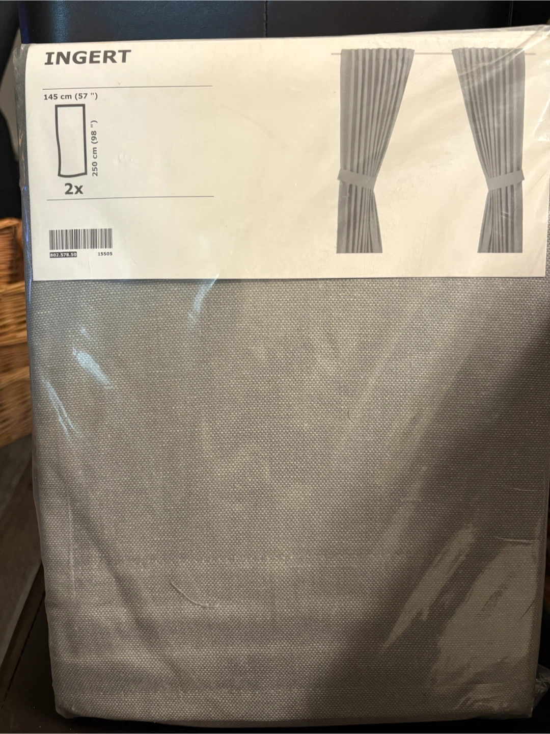 IKEA INGERT Curtains - Grey (2x)
