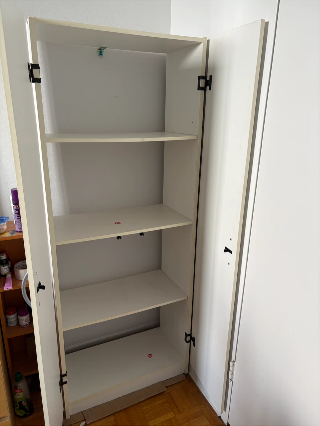 Tall White Two-Door Storage Cabinet - photo 3
