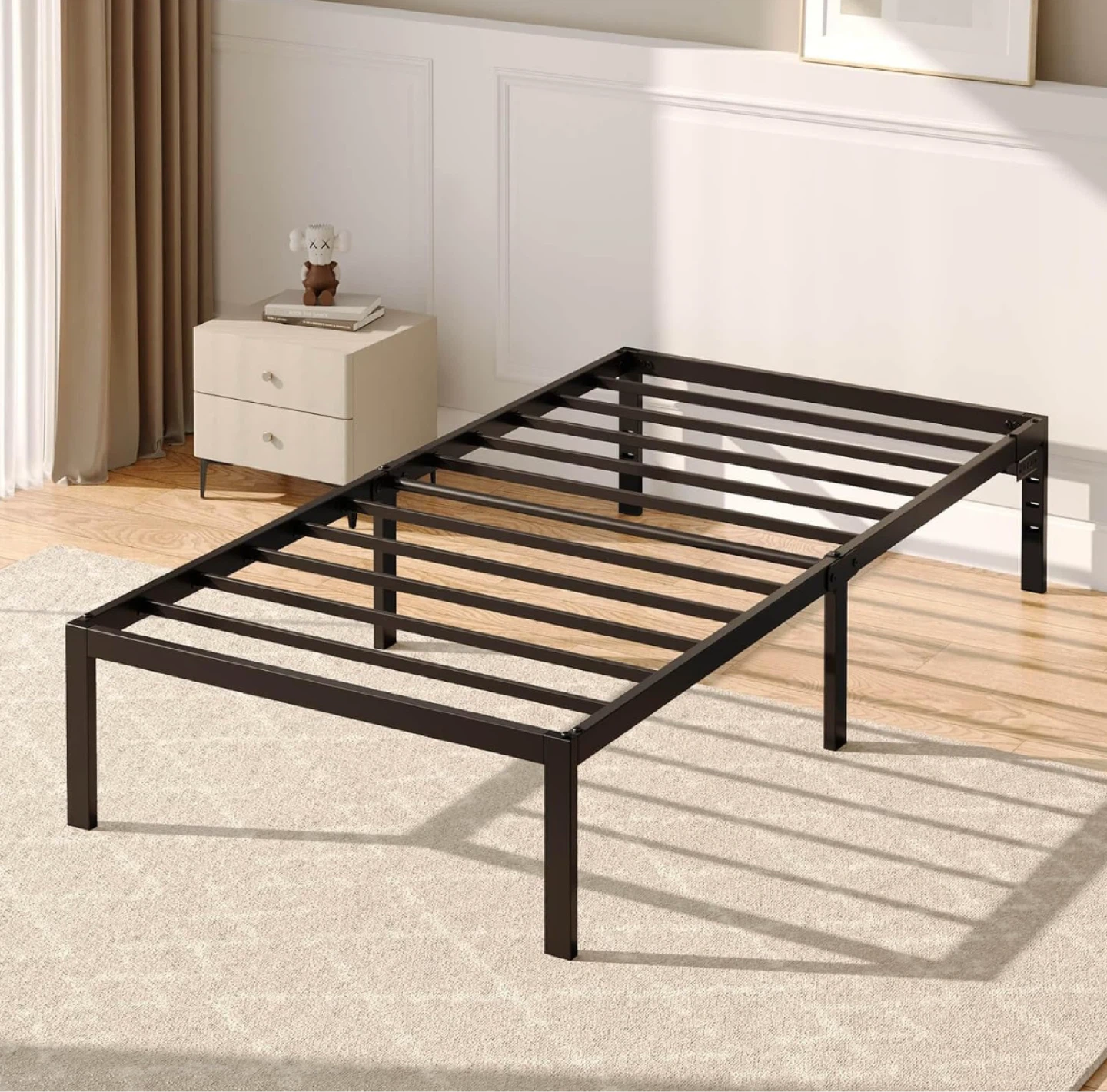Twin size bed frame with usb station