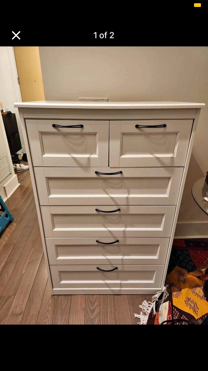 White 6-Drawer Dresser