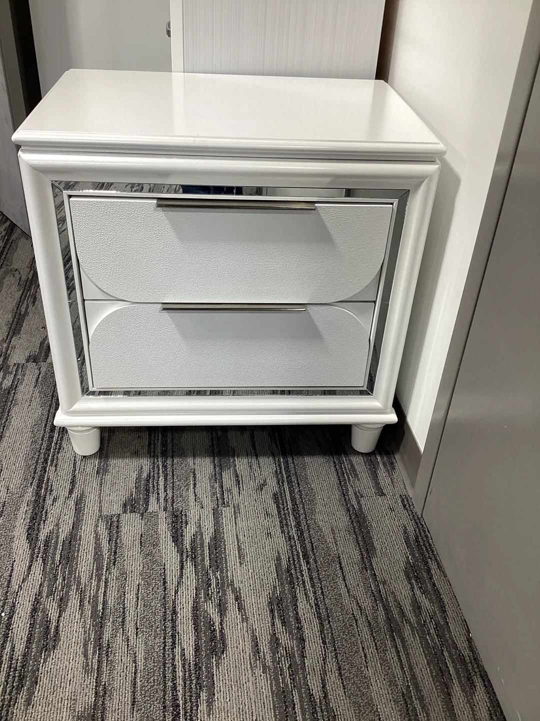 White Two-Drawer Nightstand