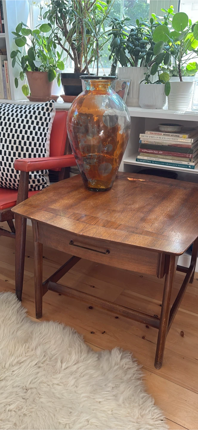 MCM Wooden Side Table with Drawer $60 with chair 120 - photo 5