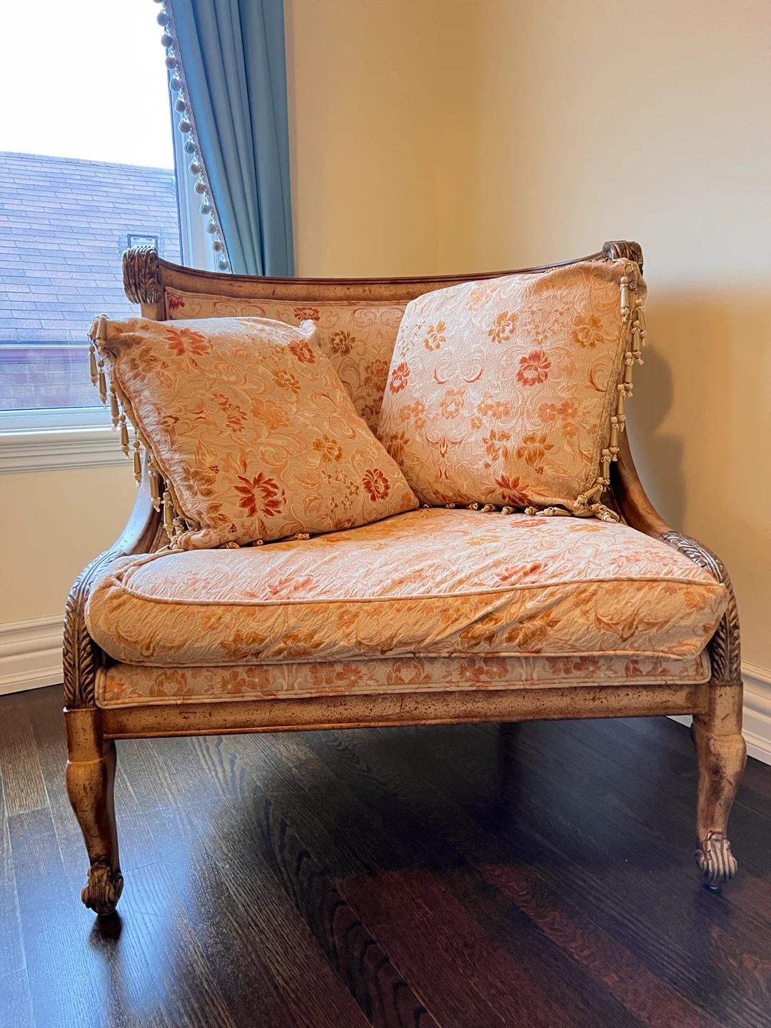 Ornate Accent Chair with Pillows