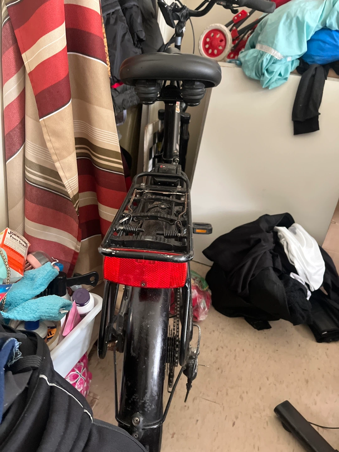 Black Bicycle with Rear Rack