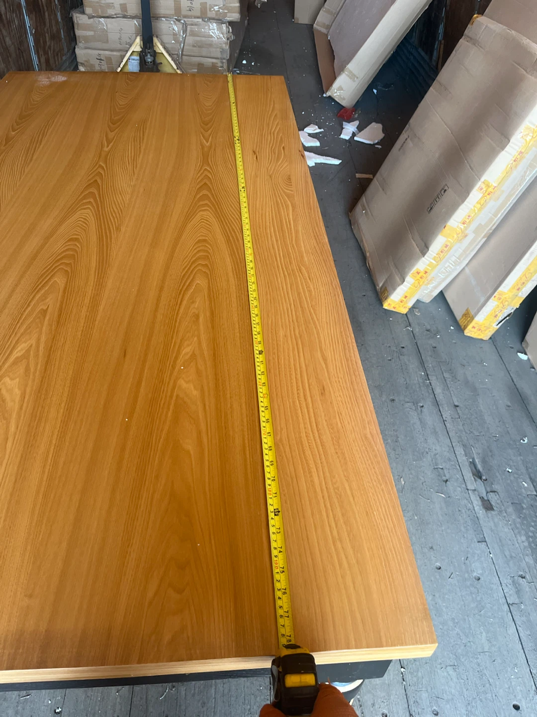 Wooden Dining Table - Oak Top, Black Base - photo 4
