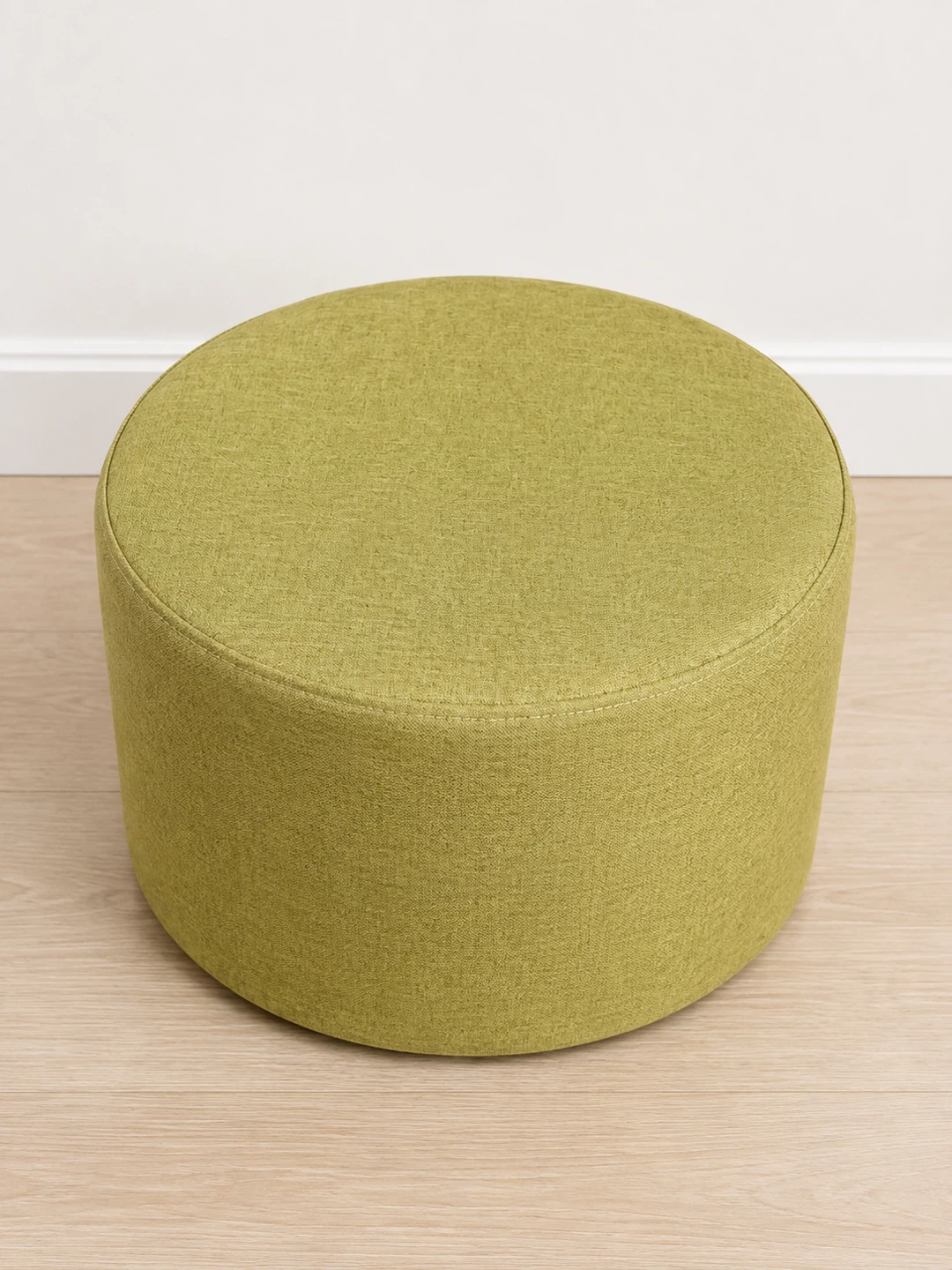 Round Fabric Ottoman / Footstool – Green