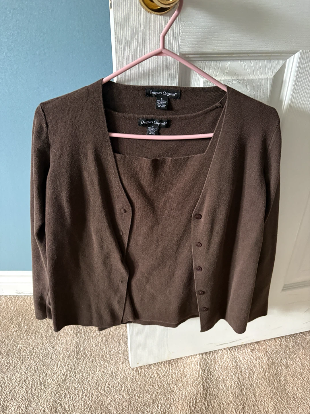 Brown Cardigan and Tank Top Set