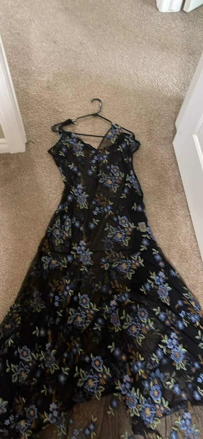 Black floral sheer maxi dress - photo 2