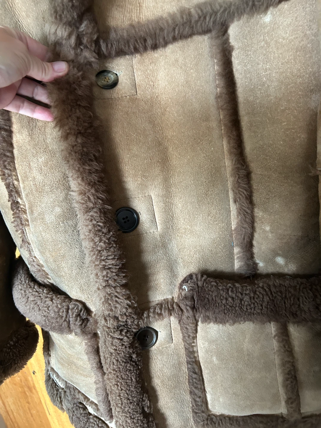 Brown Suede Shearling Coat - photo 2