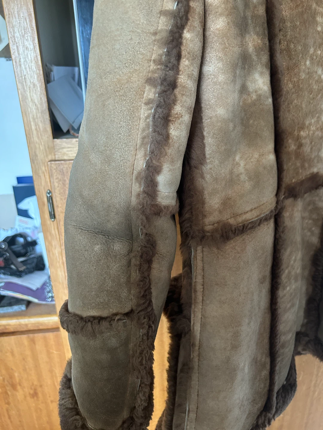 Brown Suede Shearling Coat - photo 3