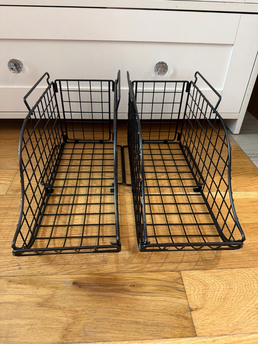 Black Wire Stacking Storage Baskets - Set of 2 - photo 2