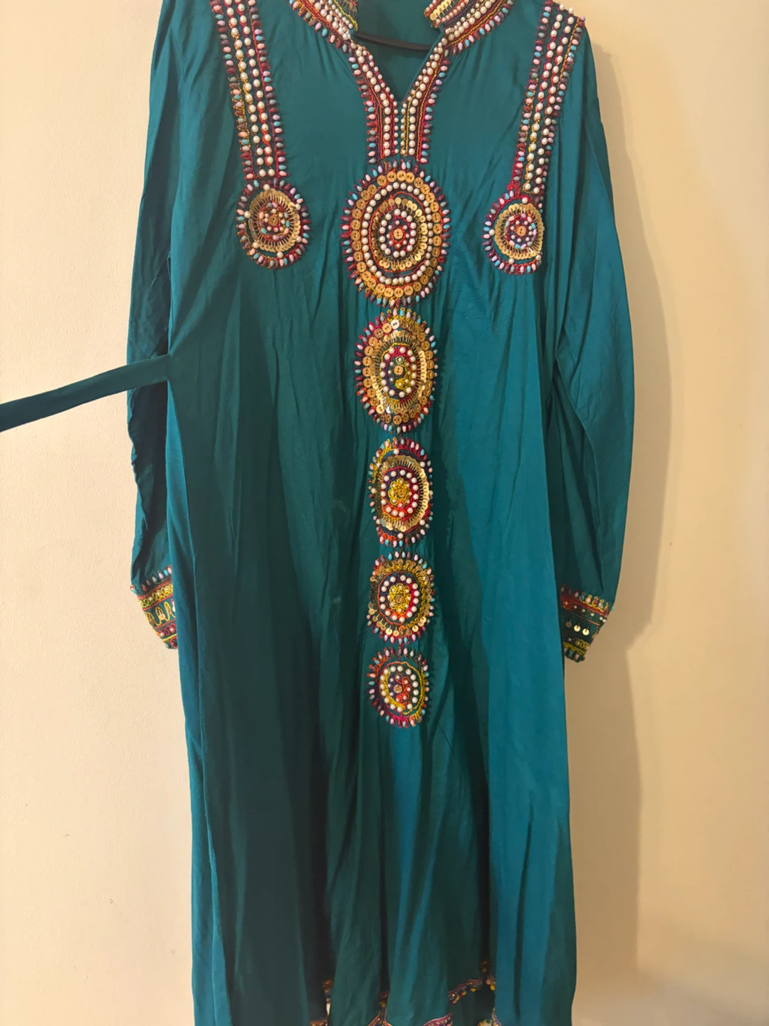 Embellished Teal Kaftan Dress XL - photo 2