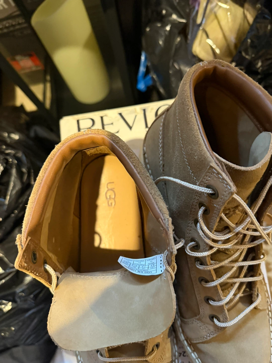 Ugg Men's Leather Lace-Up Boots - Tan - Size 8.5 - photo 2