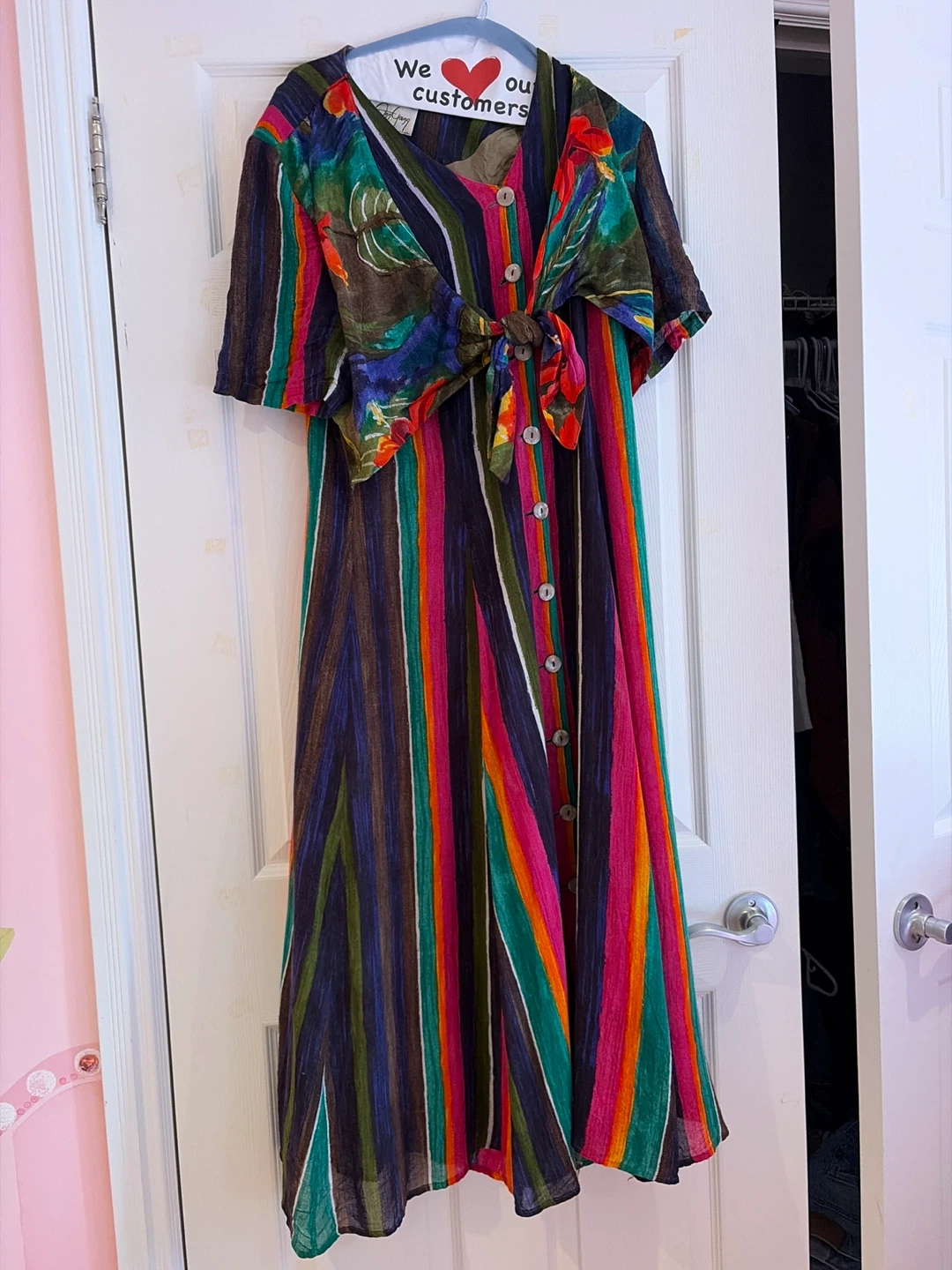Vintage Striped Dress - Size 10