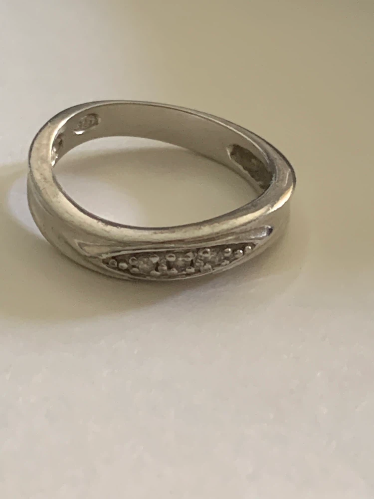 Sterling Silver Band Ring with Stones