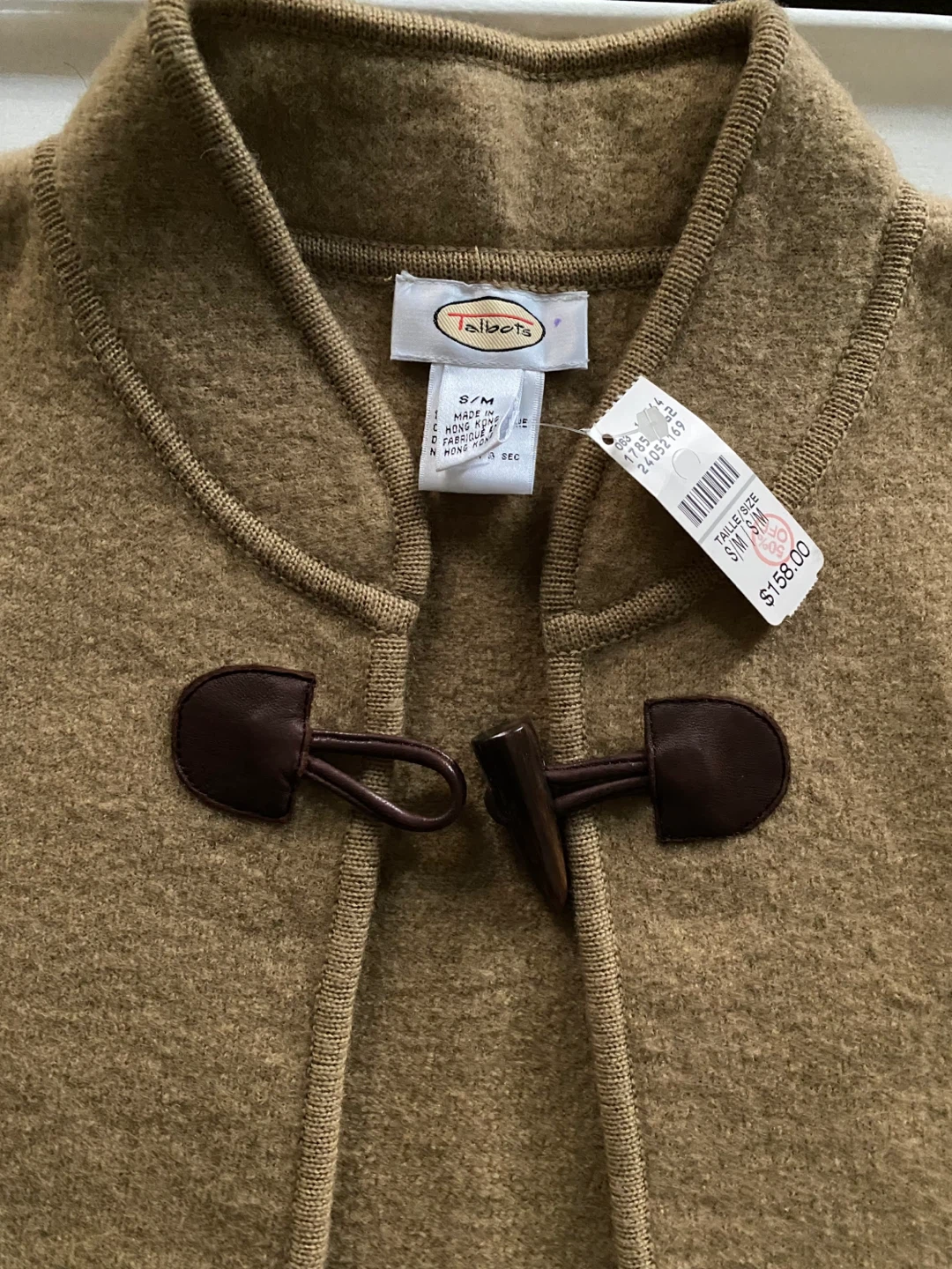 NEW Talbots Woman Wool Cape Poncho Leather Toggle Close , S/M - photo 2