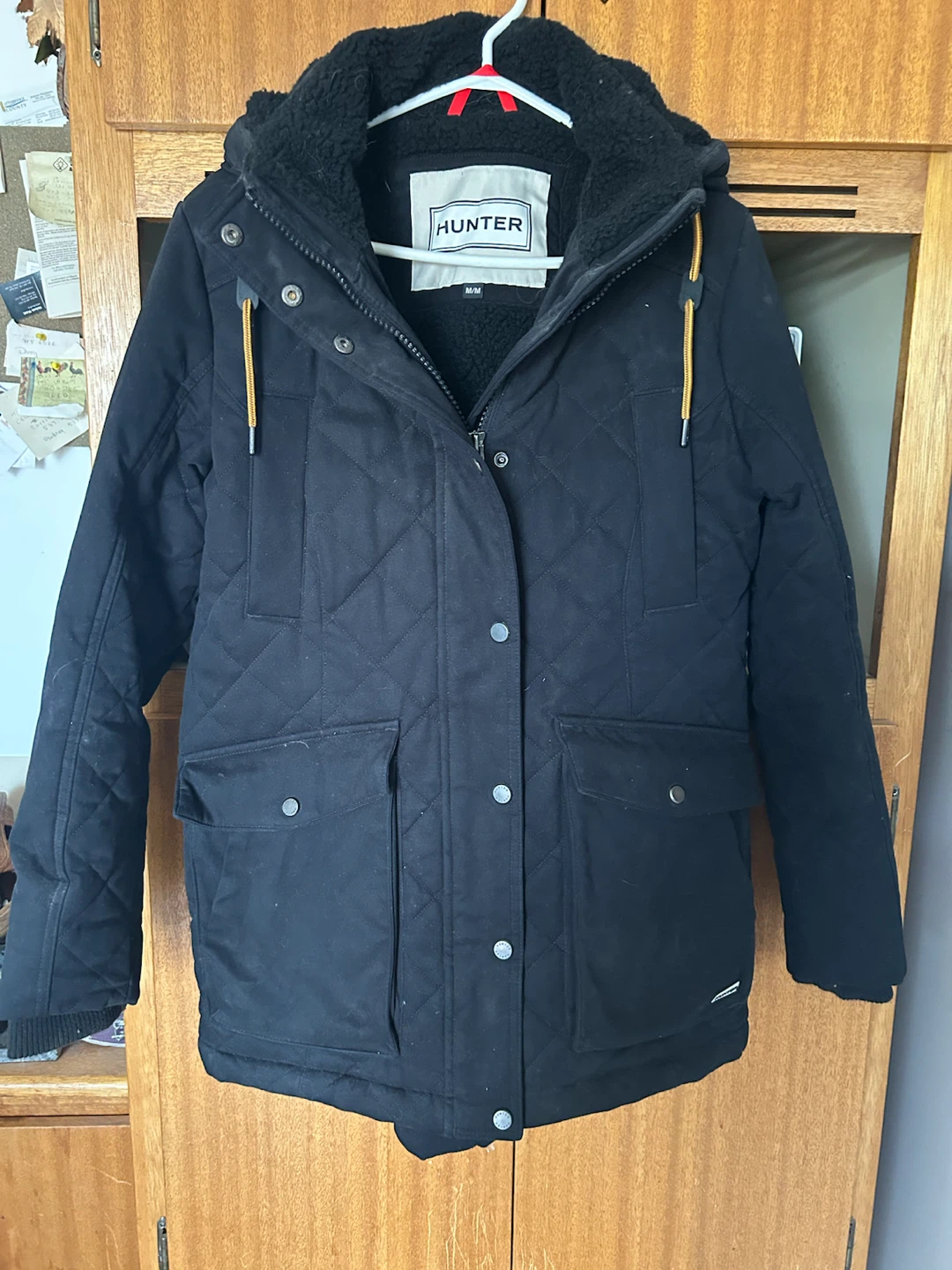 Hunter Black Quilted Lined Parka Jacket