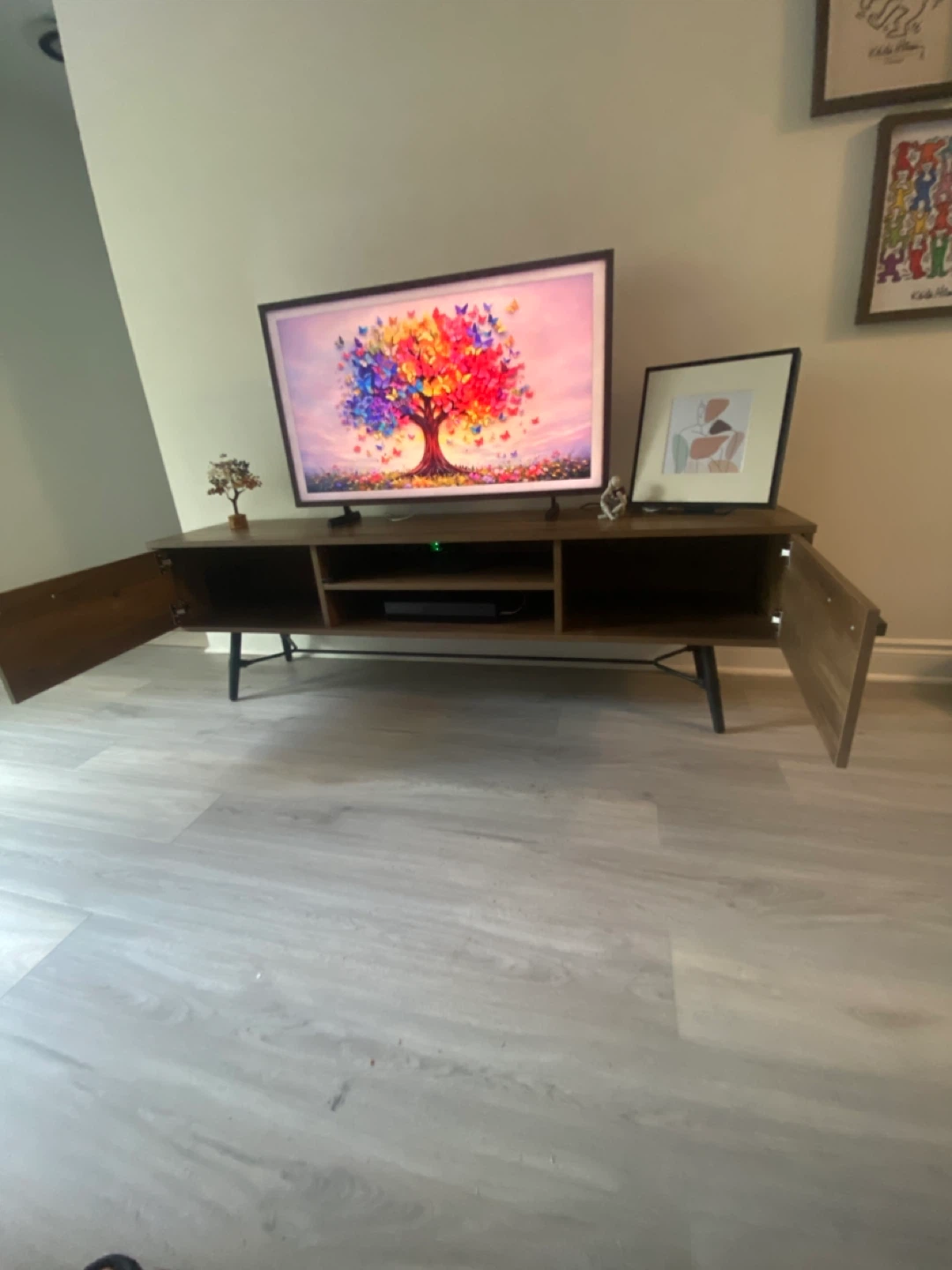 Wooden TV Stand with Storage - photo 2