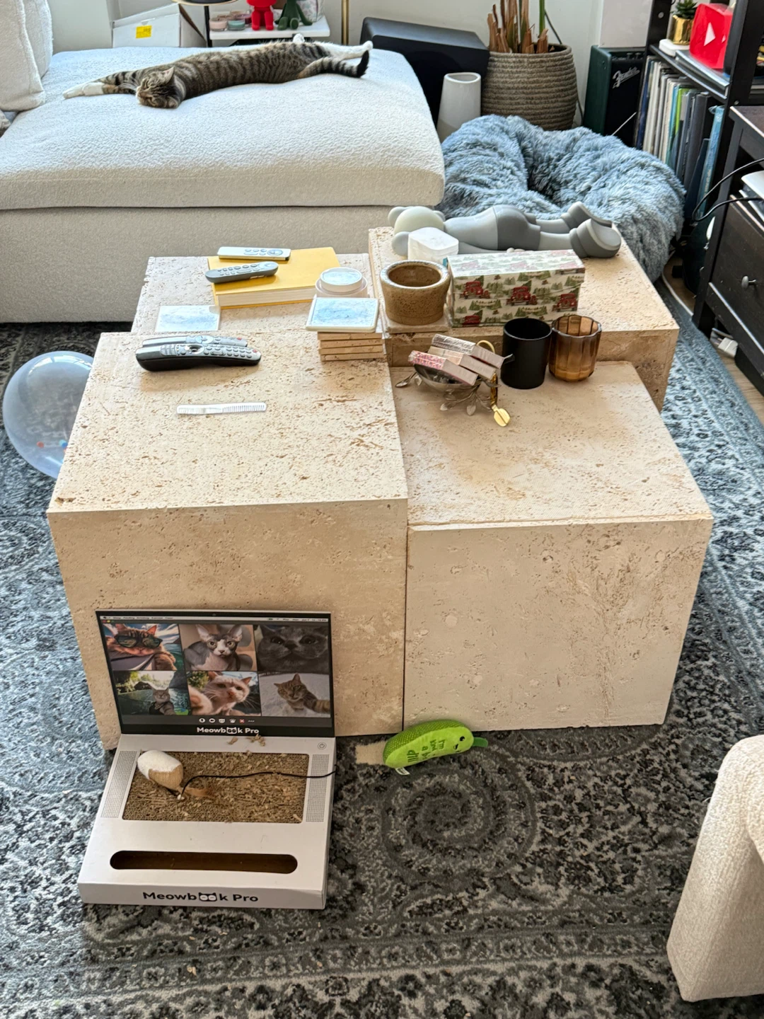4 Travertine tables