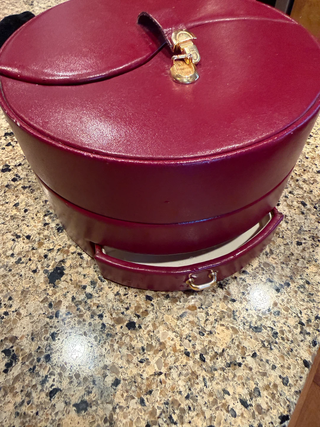 Maroon Leather Jewellery Box