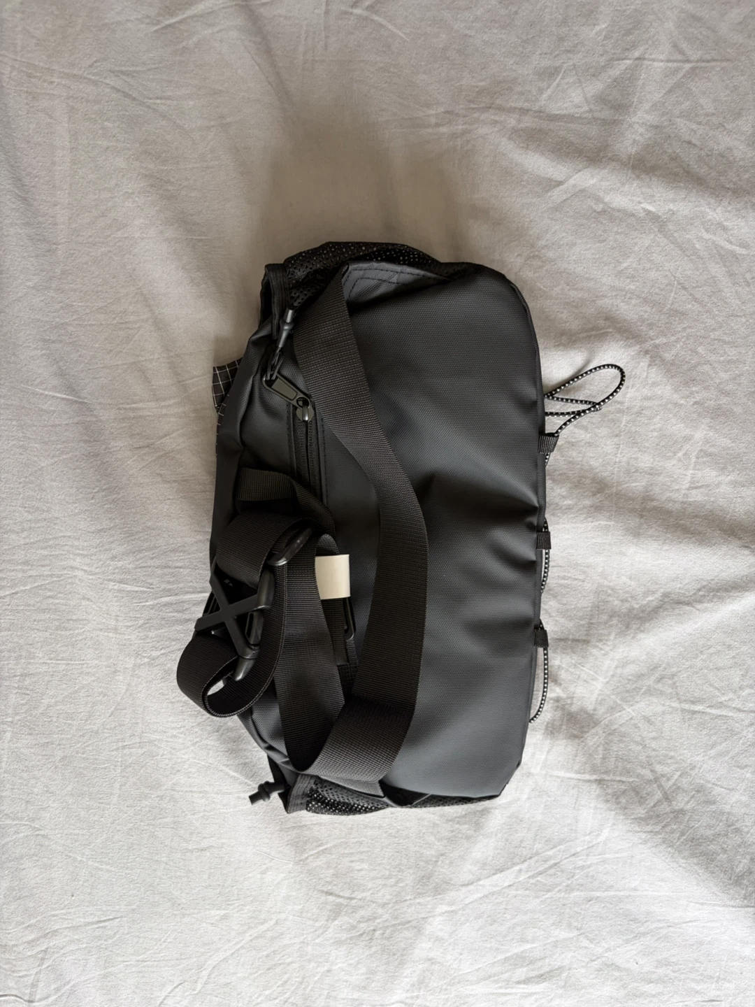 Black Crossbody Sling Bag with Grid Detail - photo 2