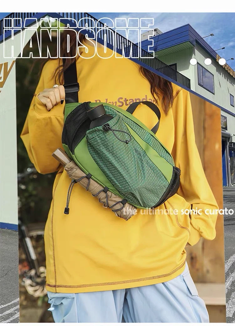 Black Crossbody Sling Bag with Grid Detail - photo 4