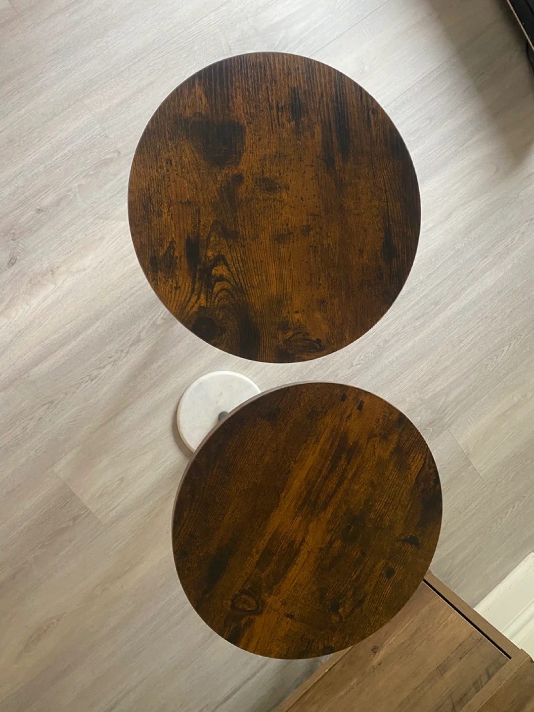 Round Side Table with Wood Top - photo 2