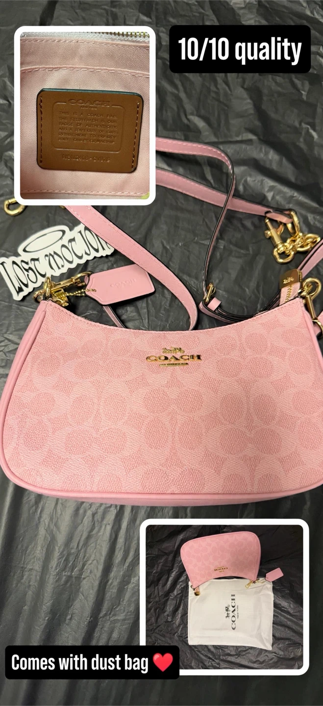 Coach Pink Signature Hobo Bag