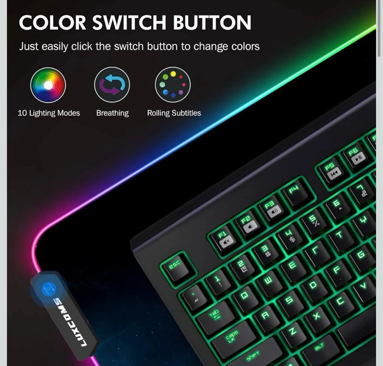 BRAND NEW!! RGB Soft Gaming Mouse Pad Large - photo 3