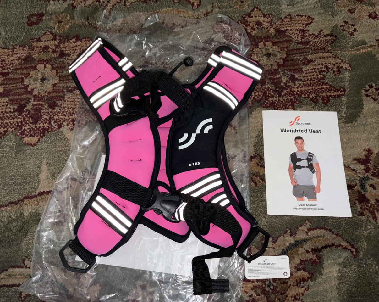 New 8lbs Weighted Workout Vest & Detachable Phone Pouch - Pink - photo 2