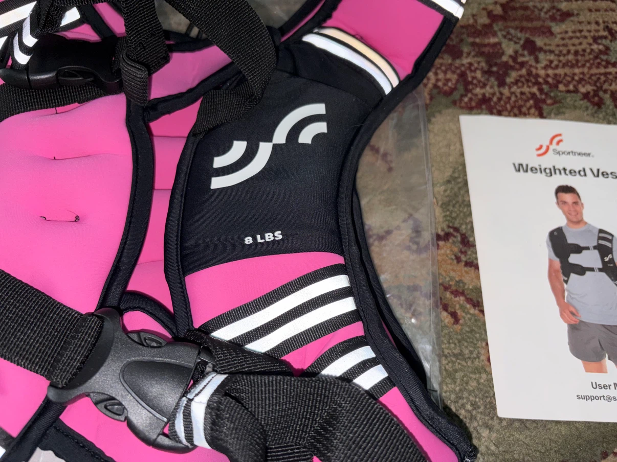New 8lbs Weighted Workout Vest & Detachable Phone Pouch - Pink - photo 3