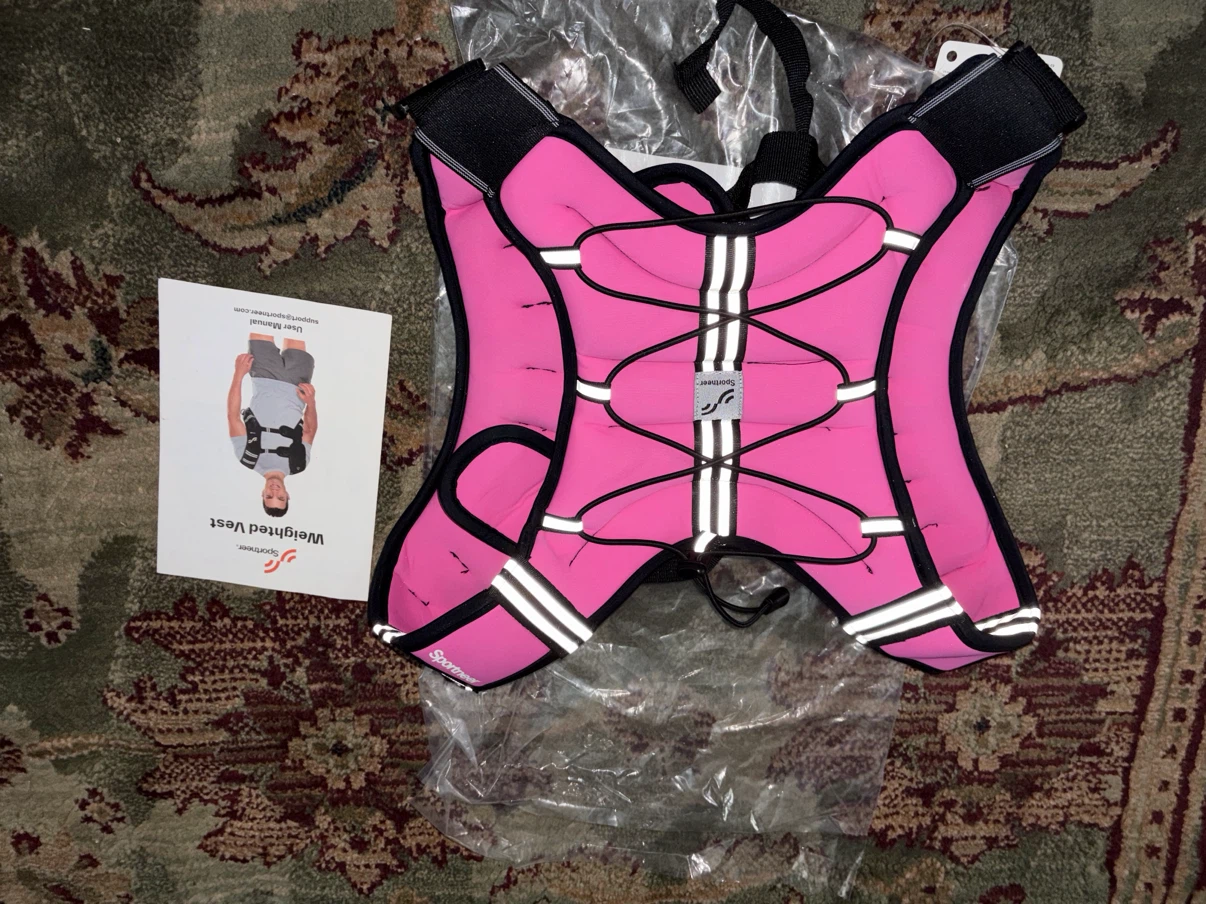 New 8lbs Weighted Workout Vest & Detachable Phone Pouch - Pink - photo 4